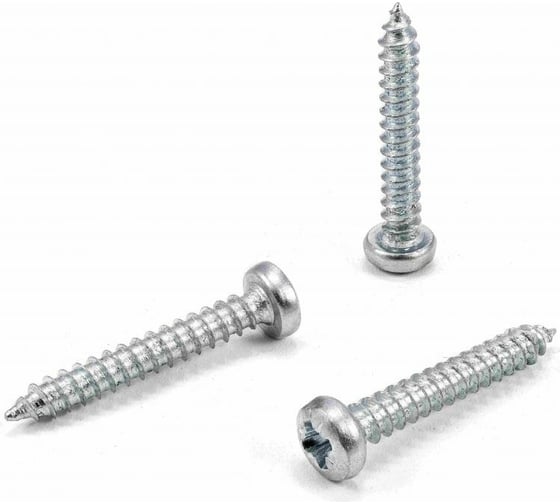 Изображение товара Саморез Квадра DIN 7981 2.9x19 цинк, кор. 1000 шт., полусфера, шлиц PH1, острый 812919501000