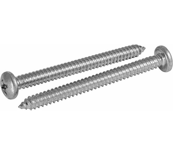 Изображение товара Саморез Квадра DIN 7981 5.5x50 цинк, кор. 100 шт., полусфера, шлиц PH3, острый 815550020100