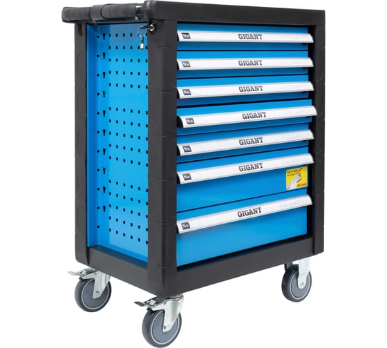 Изображение товара Тележка инструментальная 7 ящиков с набором инструментов 70 предметов, Gigant GTCS-70