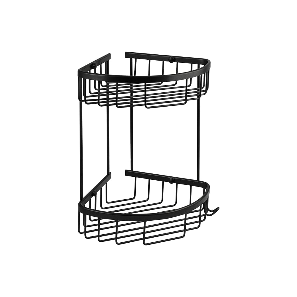 Изображение товара Полочка угловая САНАКС двойная алюминиевая черный 76061