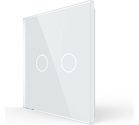 Изображение товара Панель для сенсорного выключателя LIVOLO 2 клавиши, цвет белый, стекло BB-C7-C2-11