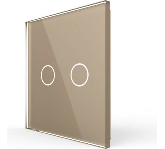 Изображение товара Панель для сенсорного выключателя LIVOLO 2 клавиши, цвет золотой, стекло BB-C7-C2-13
