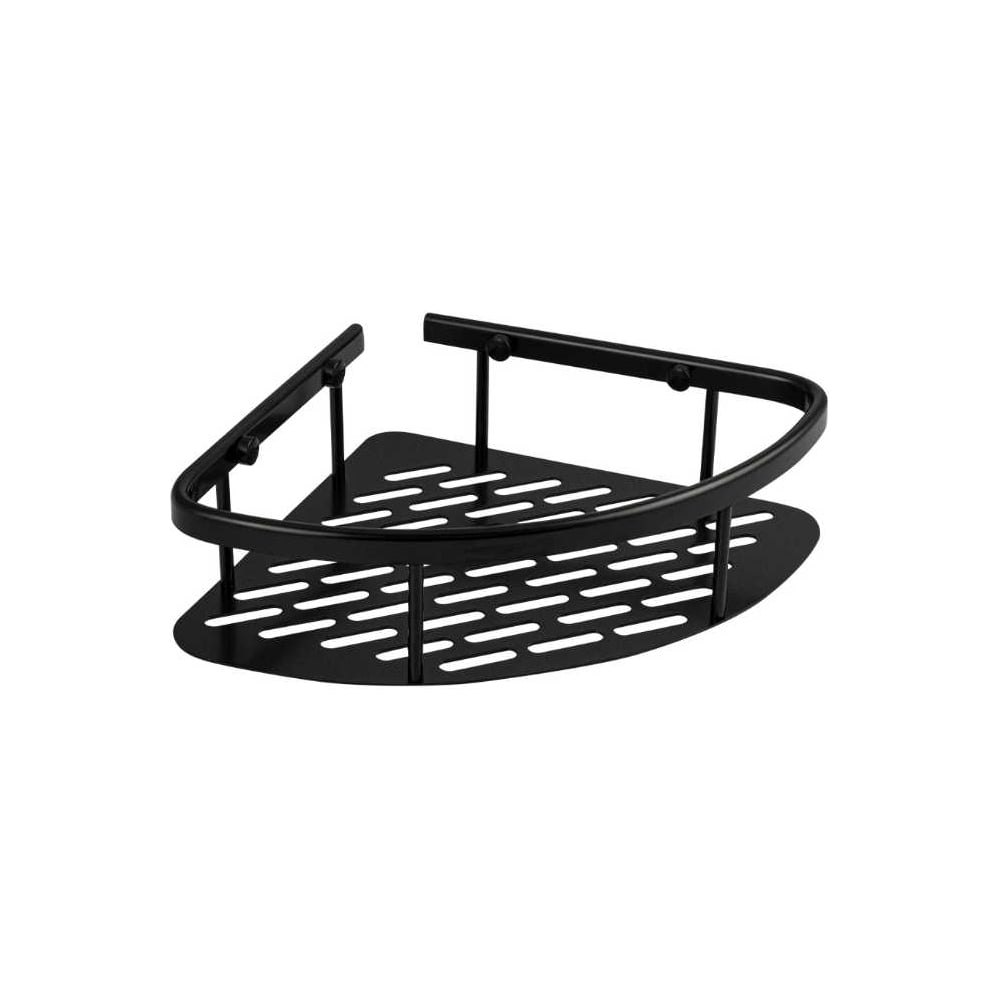 Изображение товара Угловая полка САНАКС овальная алюминиевая черная 76068