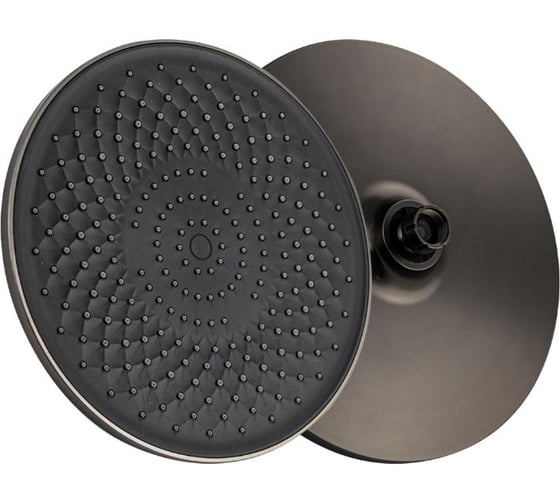 Изображение товара Лейка тропический душ GFmark, круглая, пластиковая, цвет графит с черной вставкой 6442