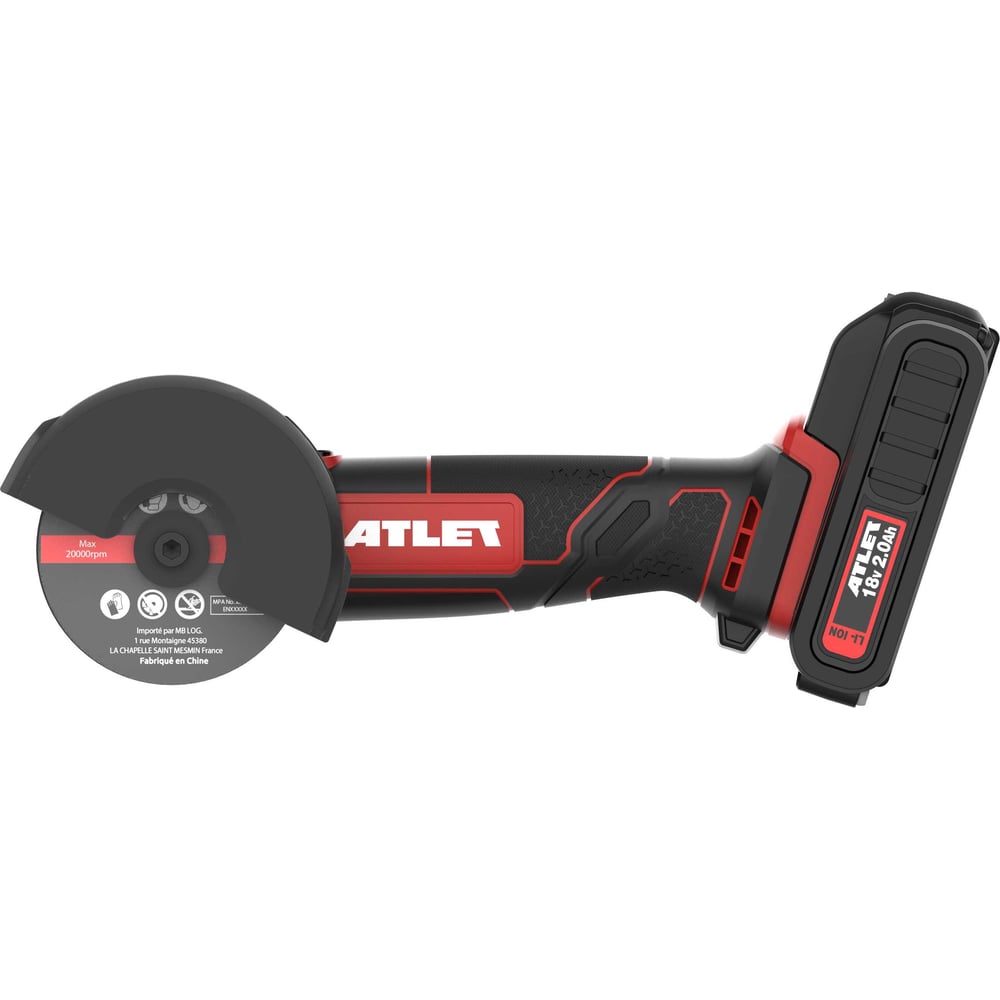 Изображение товара Аккумуляторная угловая шлифмашина ATLET CGA18MD1H 18 В Li-Ion, 76 мм диаметр диска