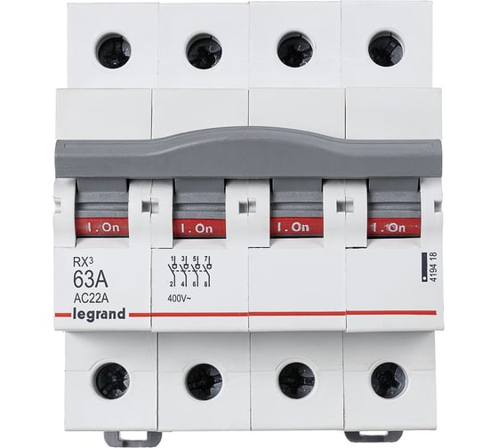 Изображение товара Выключатель-разъединитель Legrand RX3 63А 4П 419418