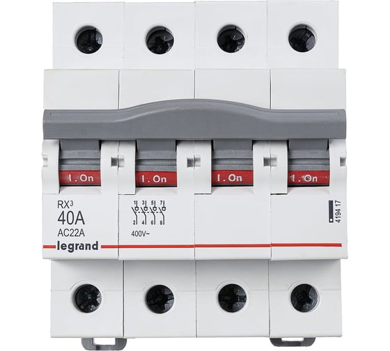 Изображение товара Выключатель-разъединитель Legrand RX3 40А 4П 419417