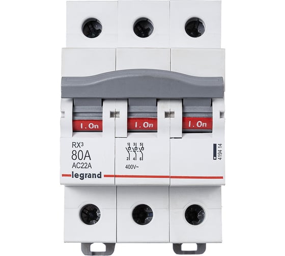 Изображение товара Выключатель-разъединитель Legrand RX3 80А 3П 419414
