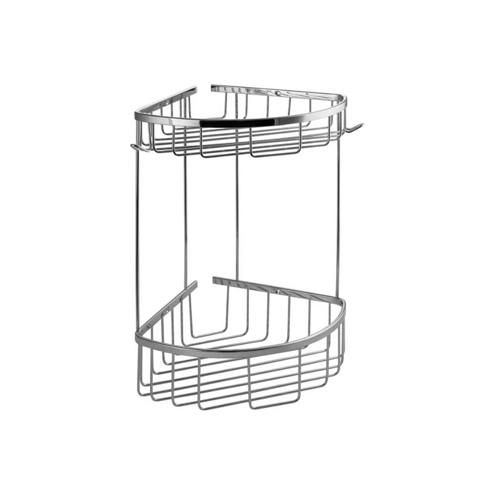 Изображение товара Полочка угловая САНАКС овальная двойная из нержавеющей стали хром