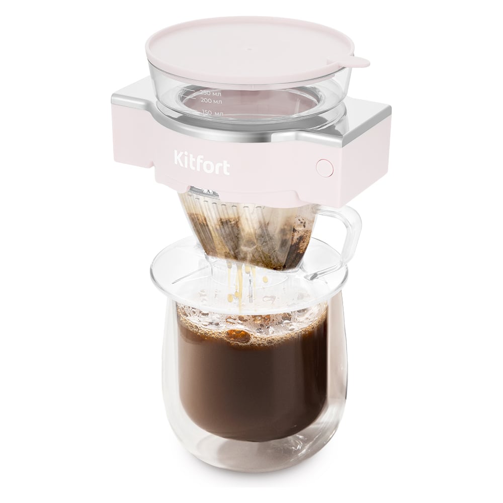 Изображение товара Портативная кофеварка-пуровер KITFORT КТ-7571 розовая