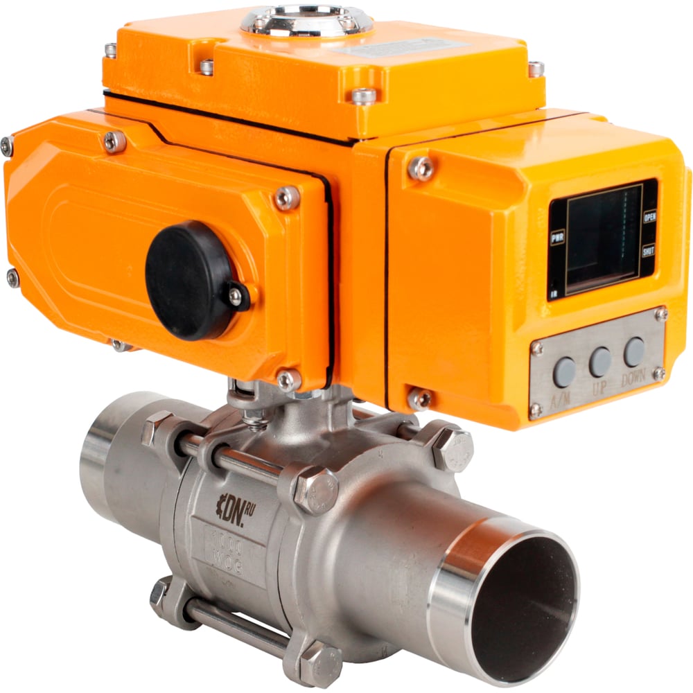 Изображение товара Кран шаровой DN.ru 304-304-PTFE-W-ISO-H Ду20 Ру63 с электроприводом 220В