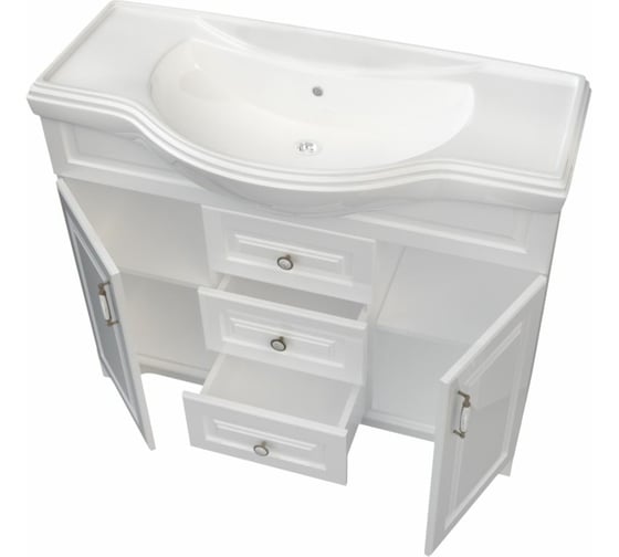 Изображение товара Тумба 1Marka Прованс New 80Н 2в. я. 2д. Белый глянец У94490