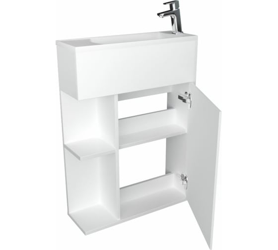 Изображение товара Тумба с раковиной 1Marka Stretto 50П 1д. Белый глянец У94716