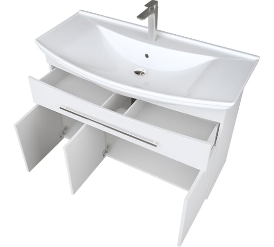 Изображение товара Тумба под раковину в ванную 1Marka Lina Classic New 105 см напольная Белый глянец У94491