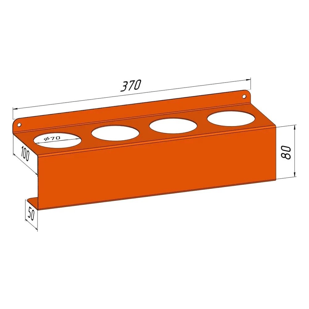 Изображение товара Держатель для баллончиков Parallax стандартный оранжевый 370х100