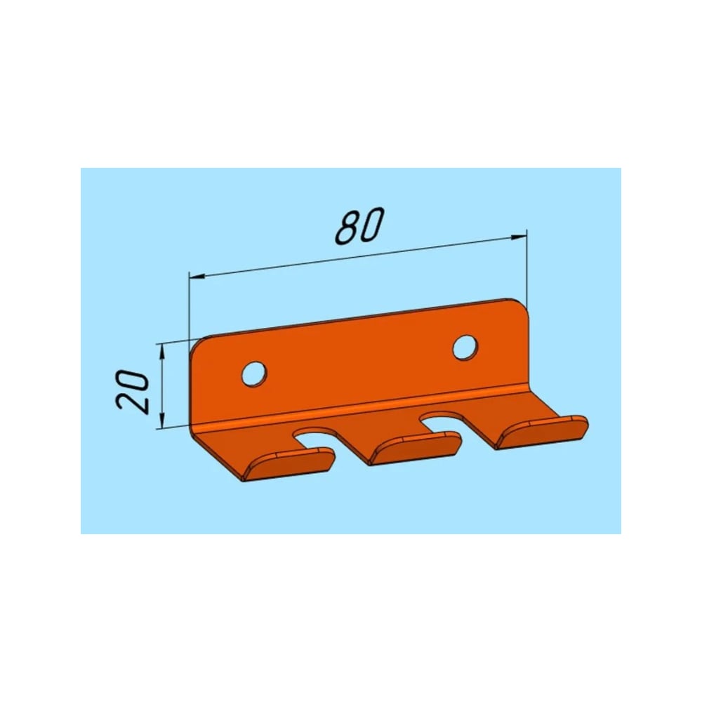 Изображение товара Крючки для отвёрток Parallax одинарные оранжевые 80х30 мм