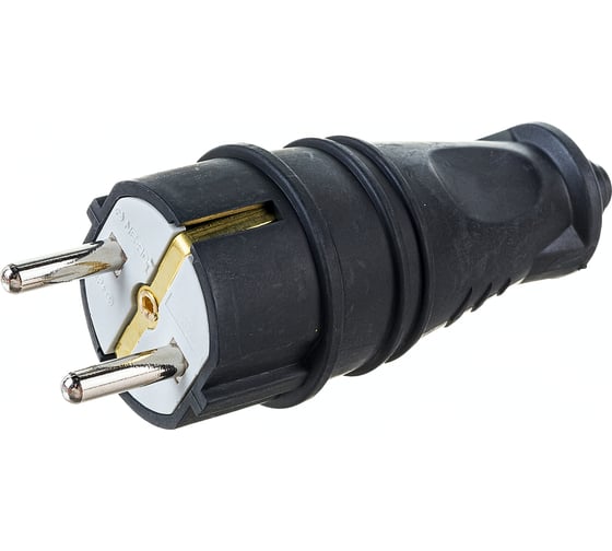 Изображение товара Штепсельная прямая вилка NE-AD с заземлением, 16А, евро, каучук, 4001