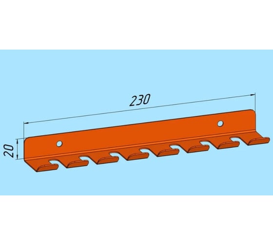 Изображение товара Крючки для отвёрток Parallax одинарные оранжевый 230х30 528OR0300200230-KRK