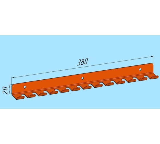 Изображение товара Крючки для отвёрток Parallax одинарные оранжевый 380х30 528OR0300200380-KRK