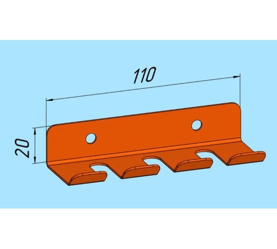 Изображение товара Крючок для отвёрток одинарный Parallax Параллакс, оранжевый, 110х30 528OR0300200110-KRK