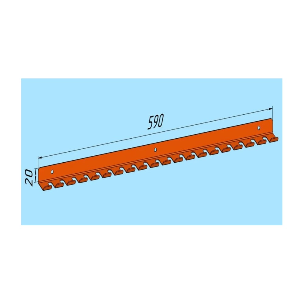 Изображение товара Крючки для отвёрток Parallax одинарные оранжевые 590х30