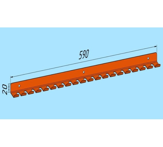 Изображение товара Крючки для отвёрток Parallax одинарные оранжевый 590х30 528OR0300200590-KRK