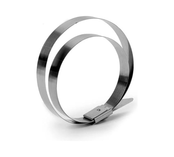 Изображение товара Хомут HLT AISI 304 из нержавеющей стали крепежный под двойной обхват 7.9x400 (уп./50 шт.) 084-01-700