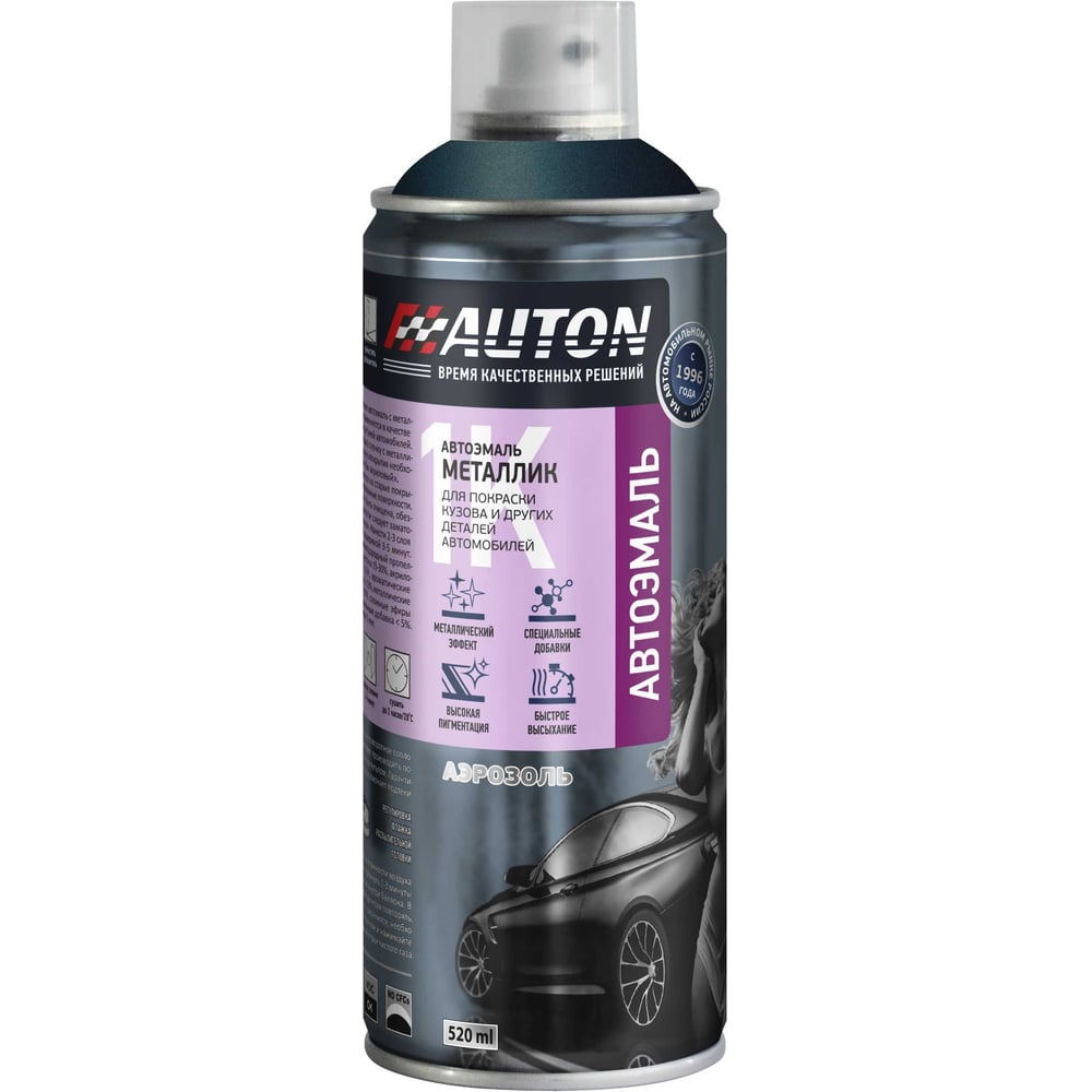 Изображение товара Автоэмаль металлик Auton аэрозоль 627 Жимолость 520 мл для кузовных работ