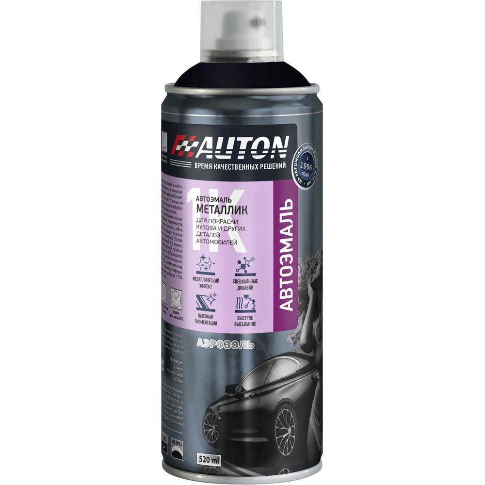 Изображение товара Автоэмаль металлик Auton аэрозоль 676 Черная жемчужина 520 мл ATN-A07392