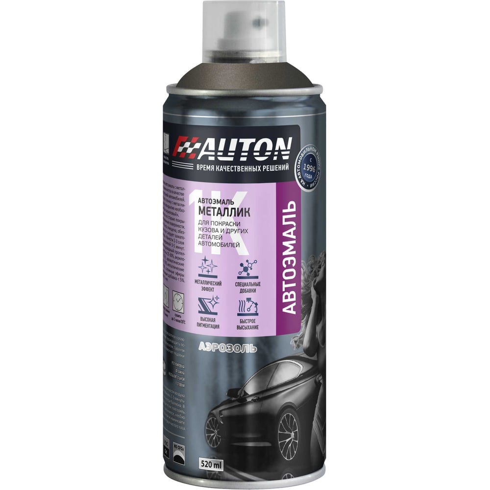 Изображение товара Автоэмаль металлик Auton аэрозоль 608 Плутон 520 мл для кузовных работ