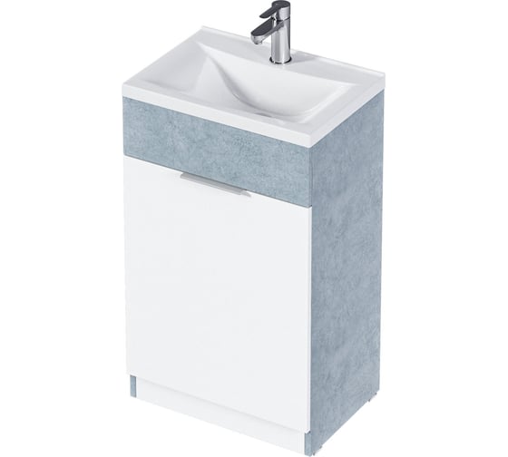 Изображение товара Тумба с раковиной в ванную 1Marka Revo 50 см напольная Бетон светло-серый У99085