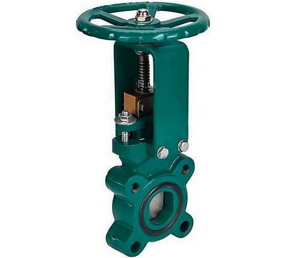 Изображение товара Задвижка шиберная DN.ru GGG40-304-M-1W-Fb-S Ду150 Ру10 односторонняя, шток выдвижной, штурвал, WENZ D040-10275