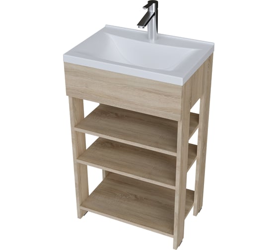 Изображение товара Тумба с раковиной в ванную 1Marka Revo 50 см напольная Дуб Сонома У98621