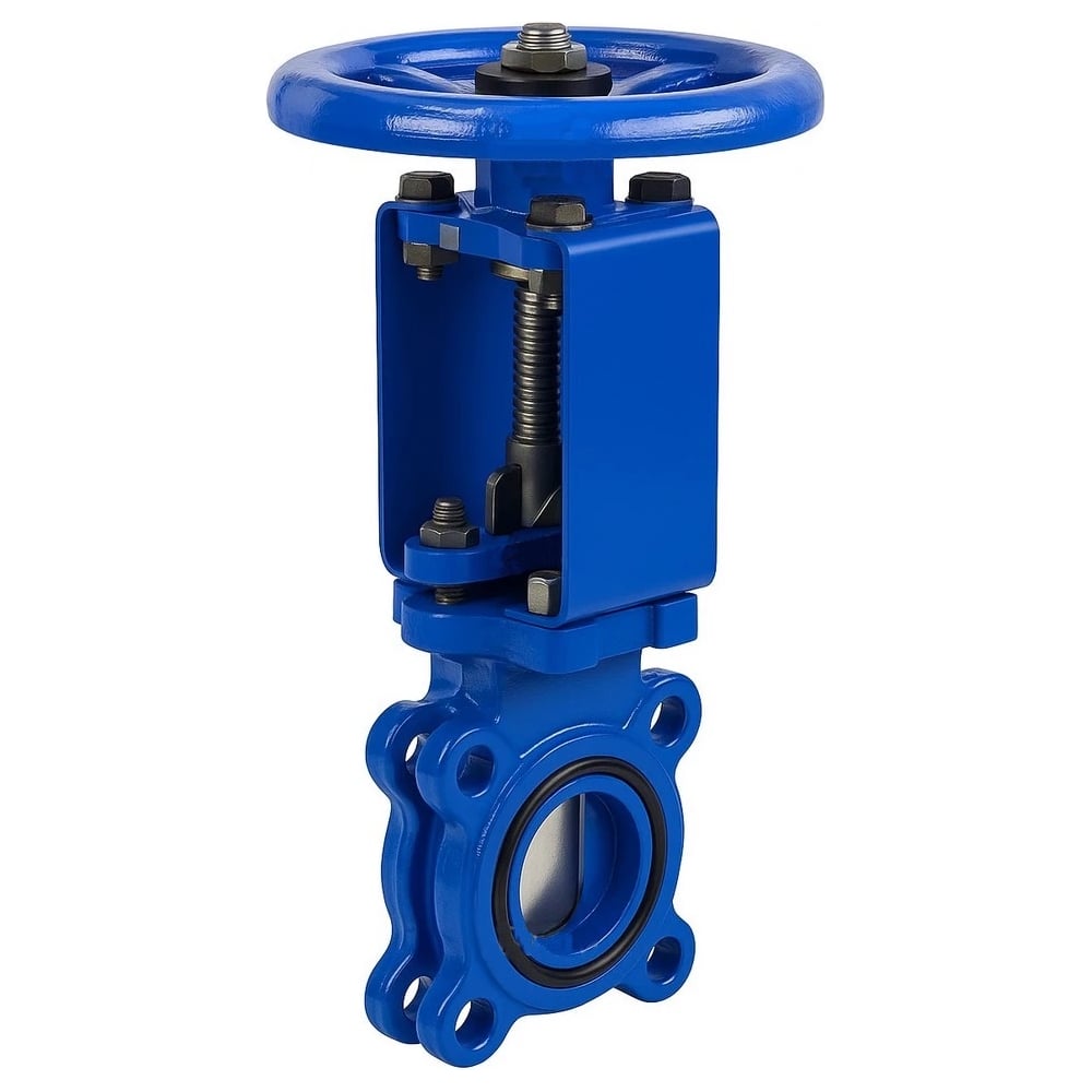 Изображение товара Шиберная задвижка DN.ru GGG40-304-NBR-2W-Fb-S Ду50 Ру16 со штурвалом