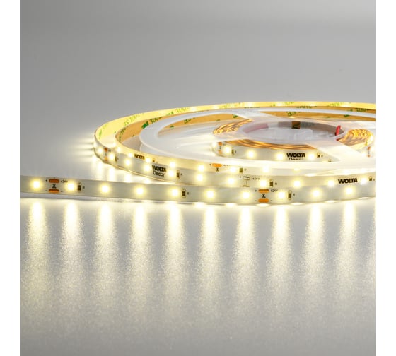 Изображение товара Светодиодная лента Wolta для улицы и дома SMD2835 6Вт 3000К 24В IP65 60led/m WLS2835-6W/3000/24S60-01