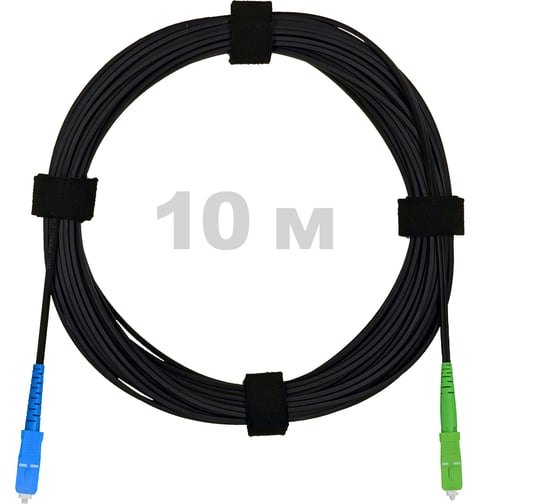 Изображение товара Патч-корд оптический Enginova FTTH диэлектрик FRP, 657 LSZH SC/APC-SC/UPC, черный 10 м ENG-FTTH-FRP-SCA-SCU-10-BL