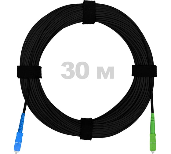 Изображение товара Патч-корд оптический Enginova FTTH диэлектрик FRP, 657 LSZH SC/APC-SC/UPC, черный 30 м ENG-FTTH-FRP-SCA-SCU-30-BL
