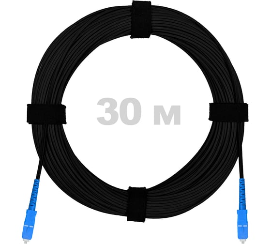 Изображение товара Патч-корд оптический Enginova FTTH диэлектрик FRP, 657 LSZH 2SC/UPC, черный 30 м ENG-FTTH-FRP-2SCU-30-BL