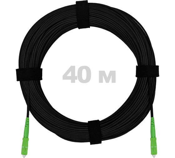 Изображение товара Патч-корд оптический Enginova FTTH диэлектрик FRP, 657 LSZH 2SC/APC, черный 40 м ENG-FTTH-FRP-2SCA-40-BL
