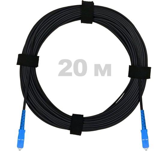 Изображение товара Патч-корд оптический Enginova FTTH диэлектрик FRP, 657 LSZH 2SC/UPC, черный 20 м ENG-FTTH-FRP-2SCU-20-BL
