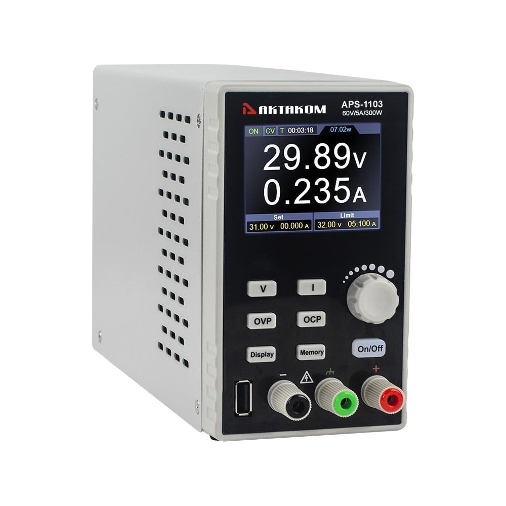 Изображение товара Лабораторный источник питания Актаком APS-1103 для электроники
