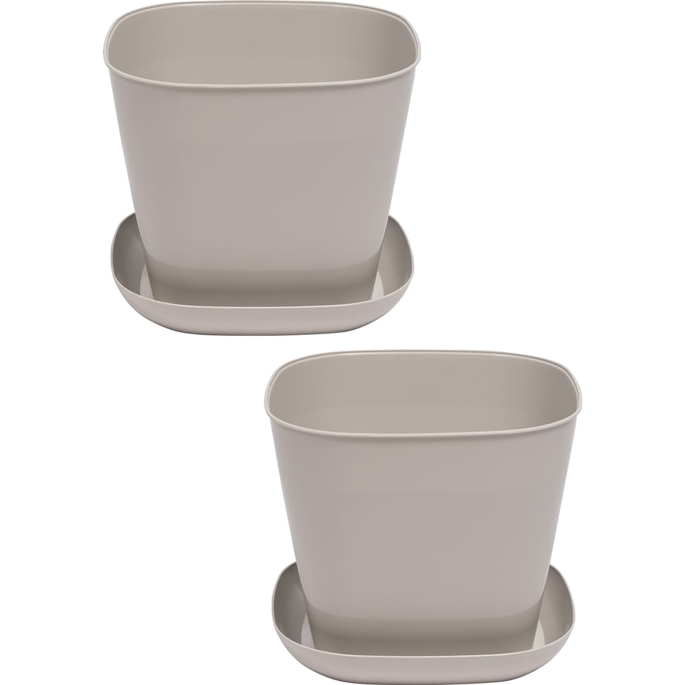 Изображение товара Кашпо квадратное Violet 2.5л с поддоном, набор 2 шт