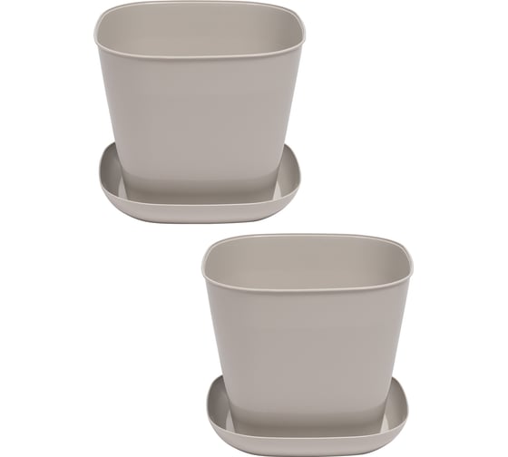 Изображение товара Кашпо квадратное Violet 2.5л, с поддоном, набор 2 шт, агат N-3825/2-09