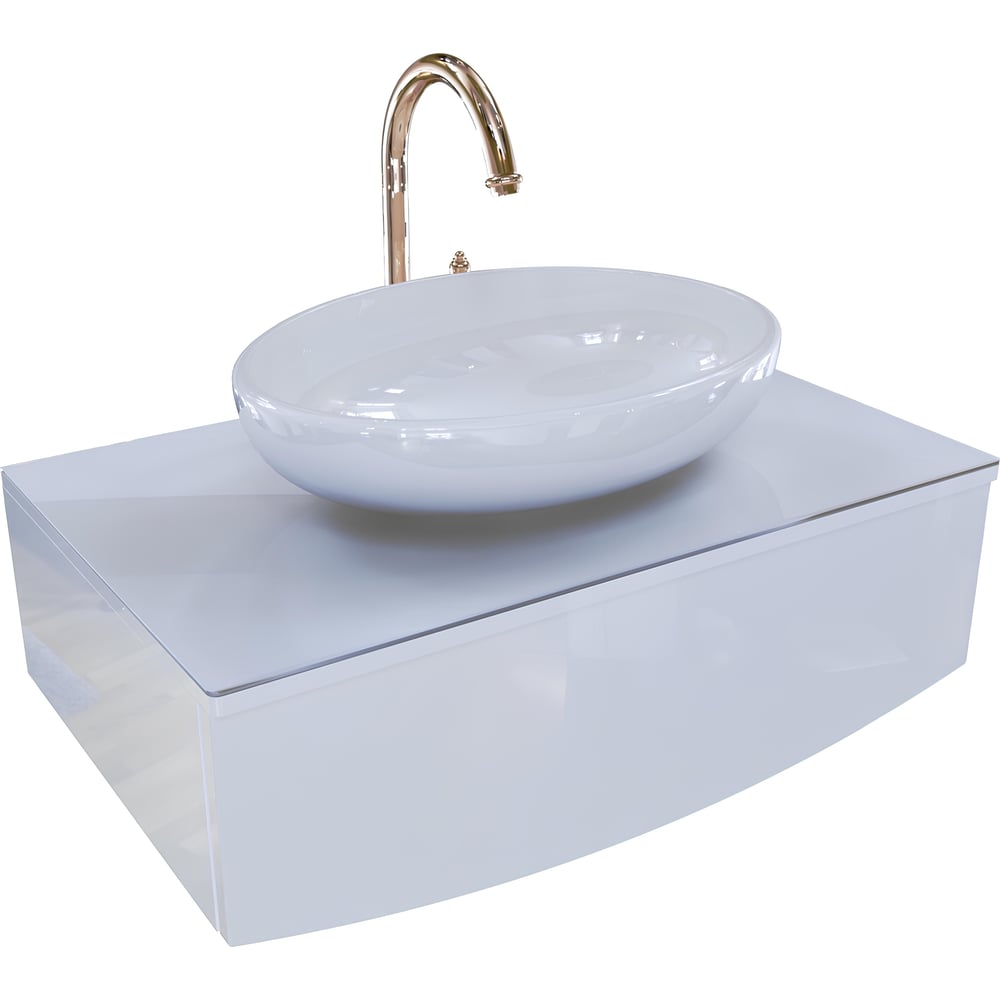 Изображение товара Тумба под раковину в ванную 1Marka Nega 80 см подвесная Белый Ц0000002813