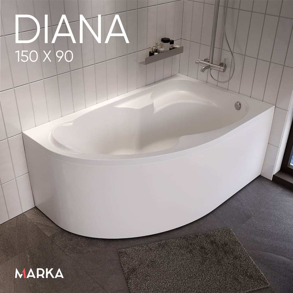 Ванна 1Marka ДИАНА/DIANA 1500х900 R МГ асимметричная правая 01ди1590п