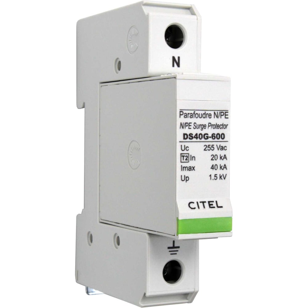 Изображение товара Разрядник Citel N/PE DS40G-600 381813 модульный 1 полюс 40 кА