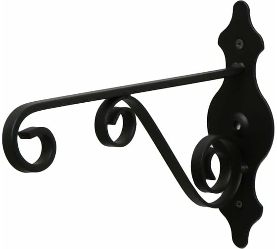 Изображение товара Кованый кронштейн для кашпо Сималенд 25 см, металл, черный 6901113