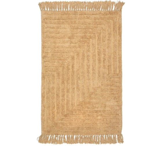 Изображение товара Ковер Zenfort Прованс Зигзаг с кистями, хлопок, 50х80см, бежевый 107274