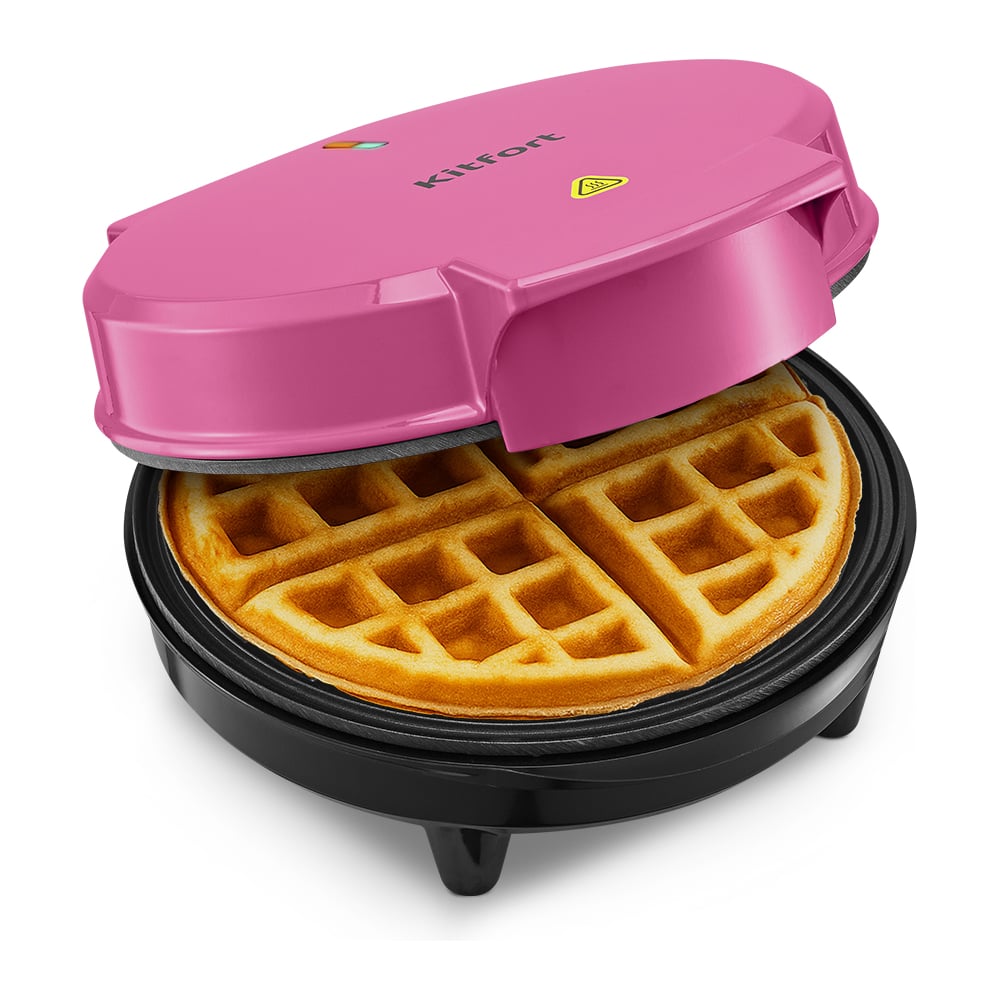 Изображение товара KITFORT КТ-4621 - 2 вафельницы, настольная, 1 кВт, розовая