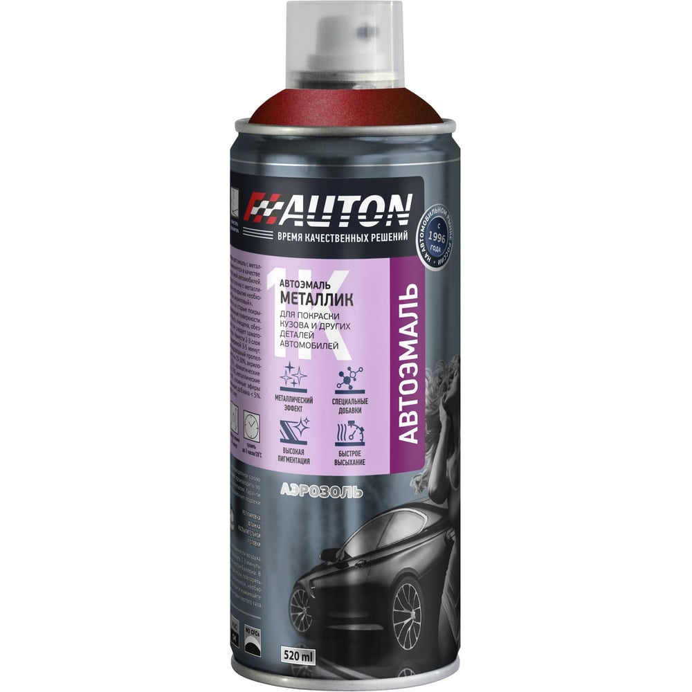 Изображение товара Автоэмаль металлик AUTON 132 Вишня аэрозоль 520 мл для автомобиля